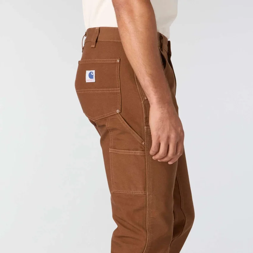 Ανδρικά παντελόνια ξυλουργού σειράς Crafted, φαρδιά εφαρμογή, ίσια γραμμή, από καμβά, με διπλή ενίσχυση στα γόνατα