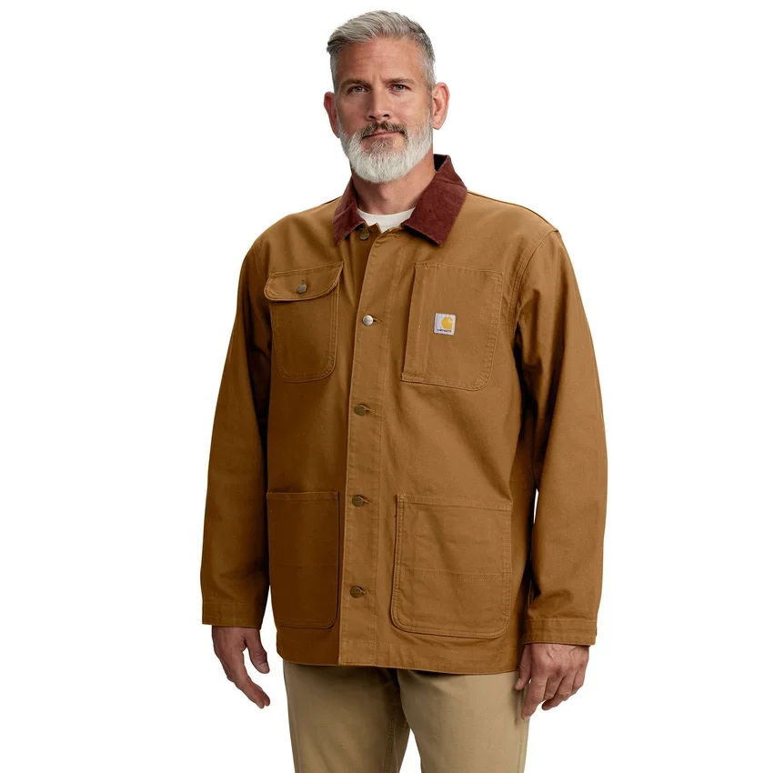 Ανδρικό Chore Coat Rugged Flex με χαλαρή εφαρμογή από ελαστικό βαμβακερό ύφασμα Duck
