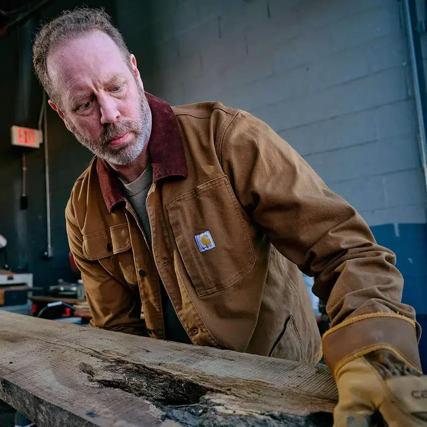 Ανδρικό Chore Coat Rugged Flex με χαλαρή εφαρμογή από ελαστικό βαμβακερό ύφασμα Duck