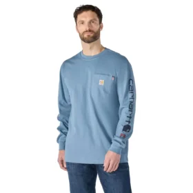Ανδρικό Force Irvine Φαρδύ Μακρυμάνικο Τ-Shirt με Λογότυπο - Πυρίμαχα Πουκάμισα