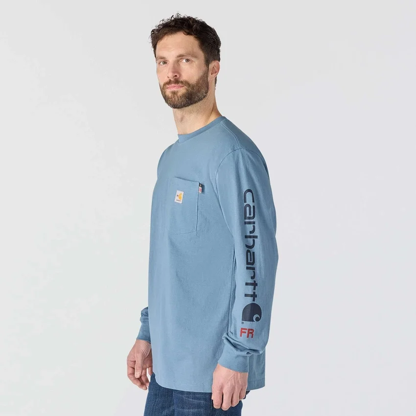 Ανδρικό Force Irvine Φαρδύ Μακρυμάνικο Τ-Shirt με Λογότυπο - Πυρίμαχα Πουκάμισα