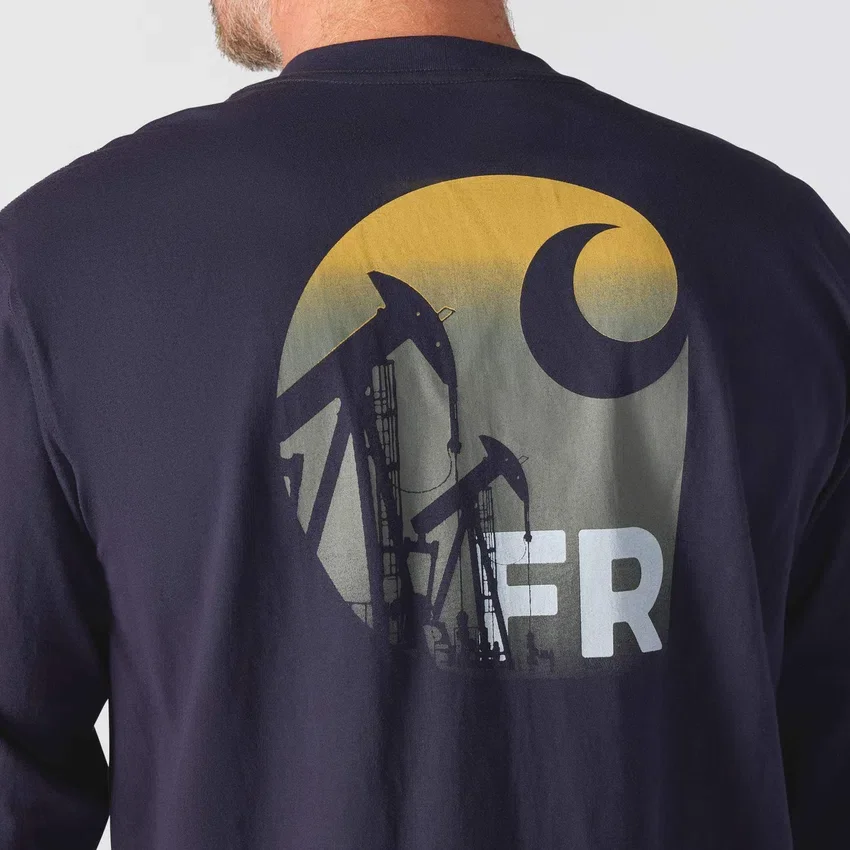 Ανδρικό μακρυμάνικο T-shirt Force Irvine FR με σχέδιο πετρελαιοπηγής - Πυρίμαχα πουκάμισα