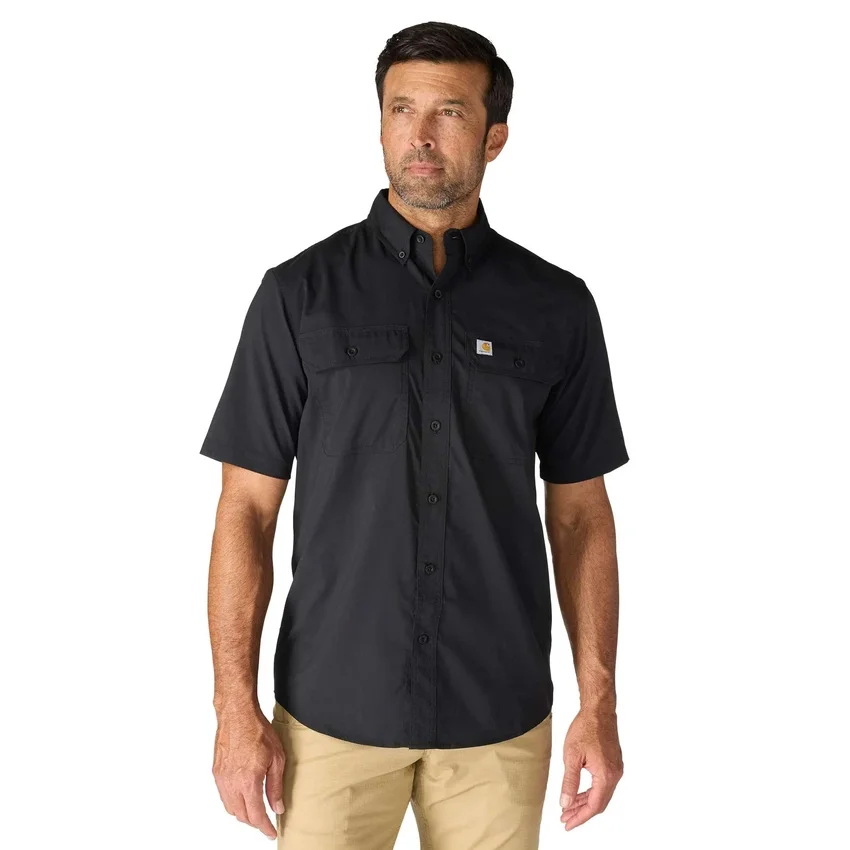 Ανδρικό πουκάμισο Force Sun Defender™ Chambray με χαλαρή εφαρμογή και κοντά μανίκια - Πουκάμισα με αντηλιακή προστασία