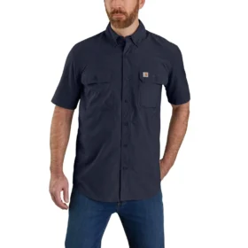 Ανδρικό πουκάμισο Force Sun Defender™ Chambray με χαλαρή εφαρμογή και κοντά μανίκια - Πουκάμισα με αντηλιακή προστασία