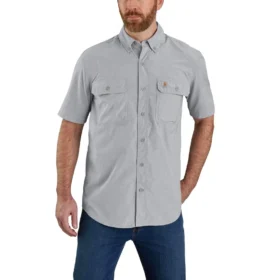 Ανδρικό πουκάμισο Force Sun Defender™ Chambray με χαλαρή εφαρμογή και κοντά μανίκια - Πουκάμισα με αντηλιακή προστασία