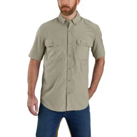 Ανδρικό πουκάμισο Force Sun Defender™ Chambray με χαλαρή εφαρμογή και κοντά μανίκια - Πουκάμισα με αντηλιακή προστασία