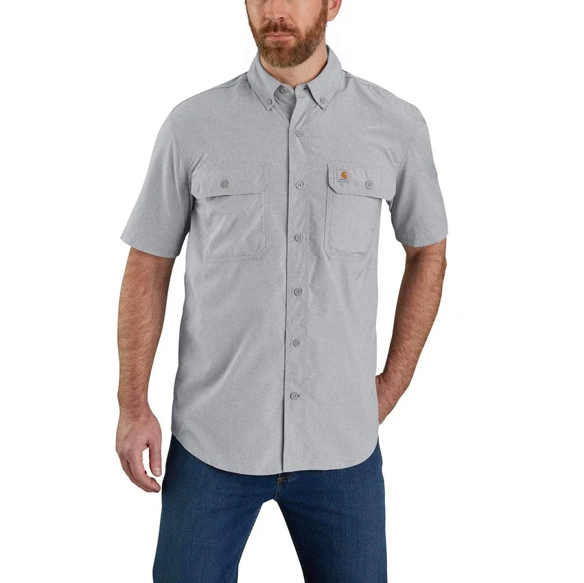 Ανδρικό πουκάμισο Force Sun Defender™ Chambray με χαλαρή εφαρμογή και κοντά μανίκια - Πουκάμισα με αντηλιακή προστασία