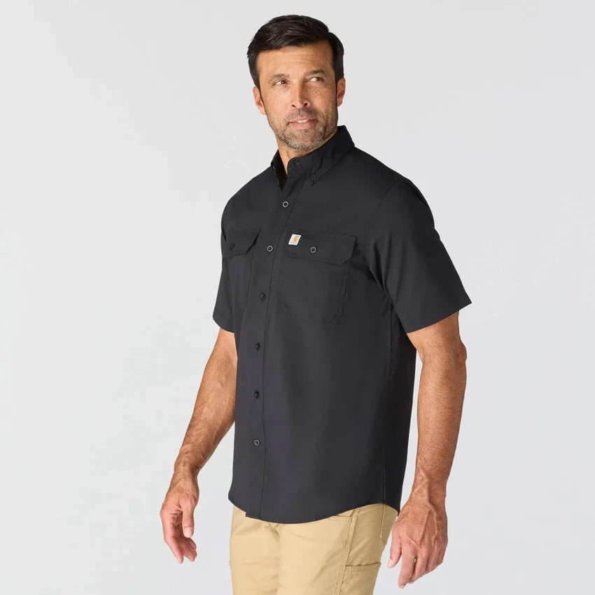 Ανδρικό πουκάμισο Force Sun Defender™ Chambray με χαλαρή εφαρμογή και κοντά μανίκια - Πουκάμισα με αντηλιακή προστασία