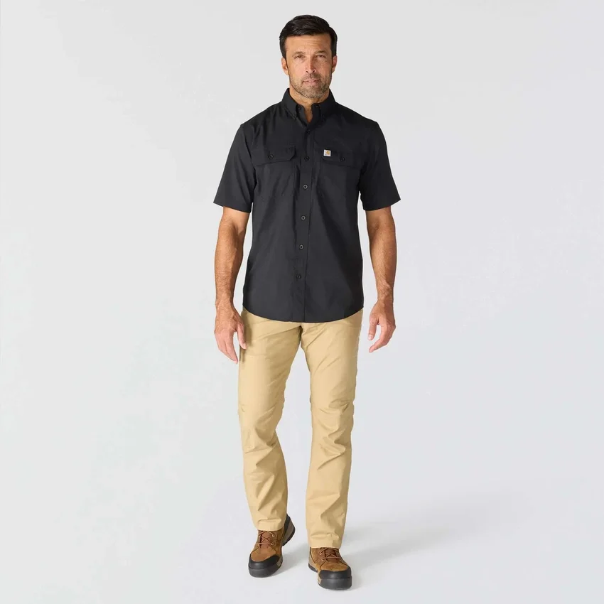 Ανδρικό πουκάμισο Force Sun Defender™ Chambray με χαλαρή εφαρμογή και κοντά μανίκια - Πουκάμισα με αντηλιακή προστασία