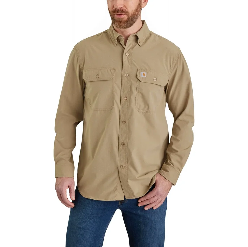 Ανδρικό πουκάμισο Force Sun Defender™ Chambray με χαλαρή εφαρμογή και μακριά μανίκια - Πουκάμισα με αντηλιακή προστασία