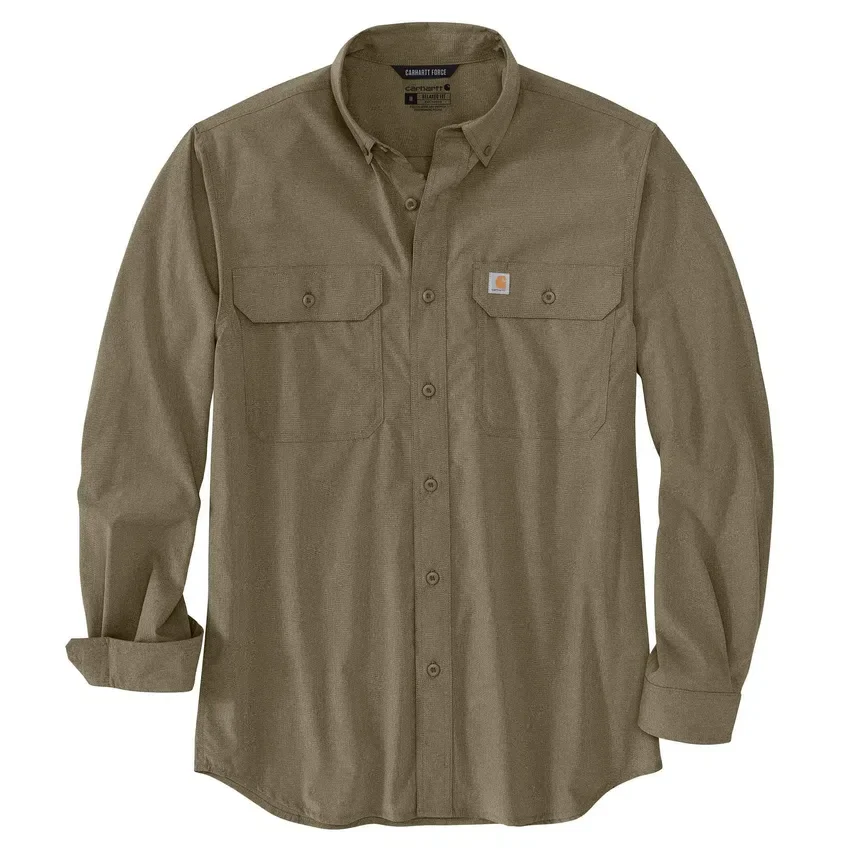 Ανδρικό πουκάμισο Force Sun Defender™ Chambray με χαλαρή εφαρμογή και μακριά μανίκια - Πουκάμισα με αντηλιακή προστασία