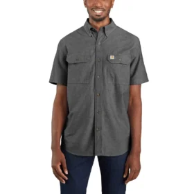 Ανδρικό πουκάμισο Fort Loose Fit με κοντά μανίκια από chambray - Ανδρικά πουκάμισα εργασίας