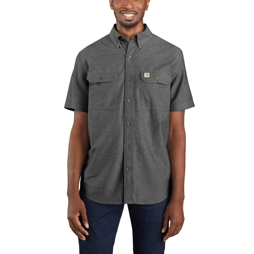 Ανδρικό πουκάμισο Fort Loose Fit με κοντά μανίκια από chambray - Ανδρικά πουκάμισα εργασίας