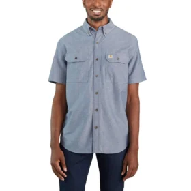 Ανδρικό πουκάμισο Fort Loose Fit με κοντά μανίκια από chambray - Ανδρικά πουκάμισα εργασίας