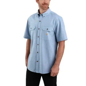 Ανδρικό πουκάμισο Fort Loose Fit με κοντά μανίκια από chambray - Ανδρικά πουκάμισα εργασίας