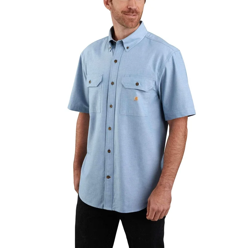 Ανδρικό πουκάμισο Fort Loose Fit με κοντά μανίκια από chambray - Ανδρικά πουκάμισα εργασίας