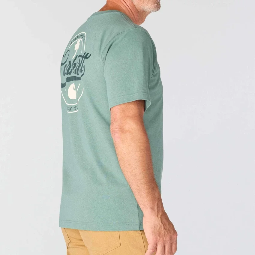 Ανδρικό T-shirt Dearborn με χαλαρή εφαρμογή και σχέδιο «Luck» - Πουκάμισο για την Ημέρα του Αγίου Πατρικίου