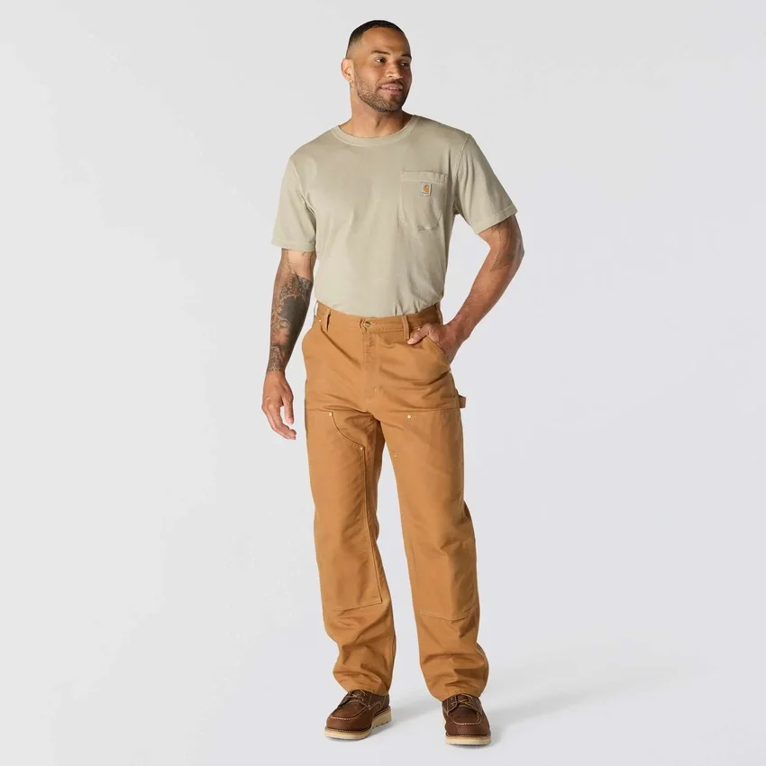 Carhartt B01 Ανδρικό εμβληματικό παντελόνι εργασίας με φαρδιά εφαρμογή, από ανθεκτικό βαμβακερό ύφασμα και διπλά επιγονατίδια