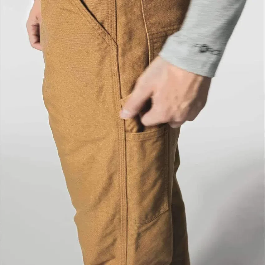 Carhartt B111 Ανδρικό φαρδύ, ίσιο, πλυμένο παντελόνι εργασίας από καμβά με φόδρα