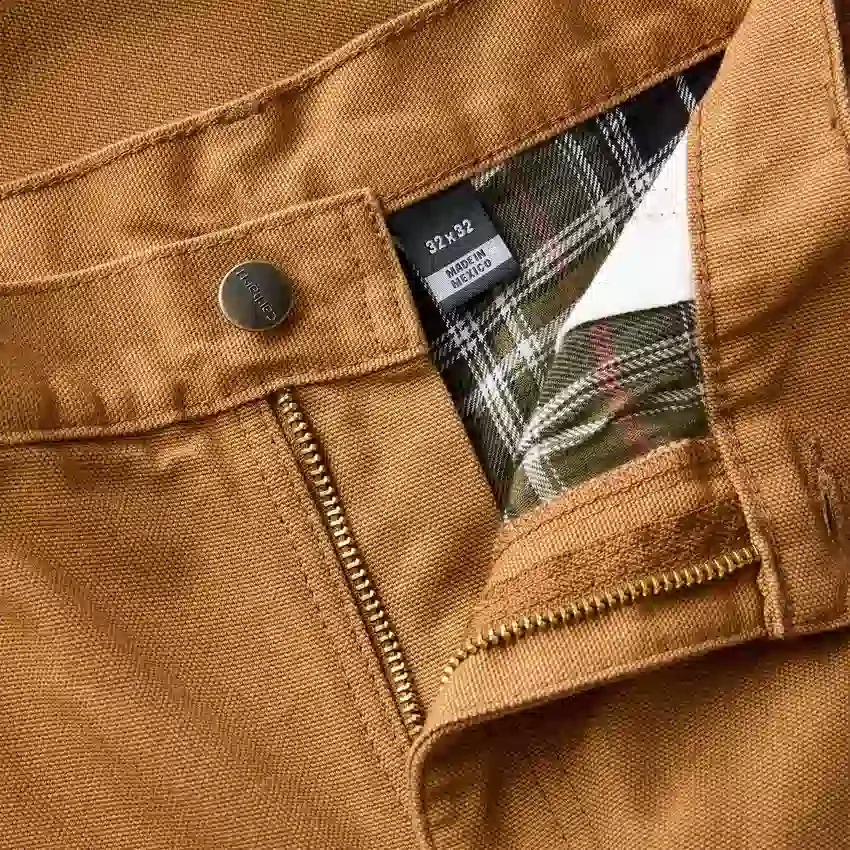 Carhartt B111 Ανδρικό φαρδύ, ίσιο, πλυμένο παντελόνι εργασίας από καμβά με φόδρα