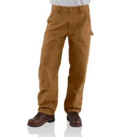 Carhartt B136 Ανδρικά φαρδιά, ίσια, πλυμένα παντελόνια ξυλουργού από καμβά με διπλά γόνατα