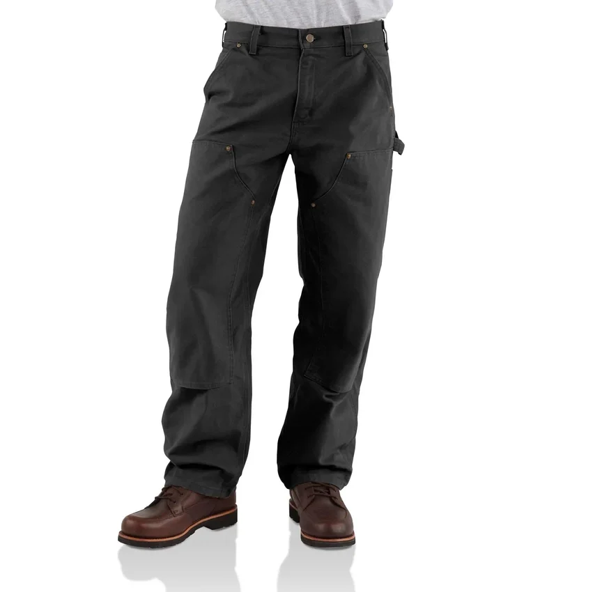 Carhartt B136 Ανδρικά φαρδιά, ίσια, πλυμένα παντελόνια ξυλουργού από καμβά με διπλά γόνατα