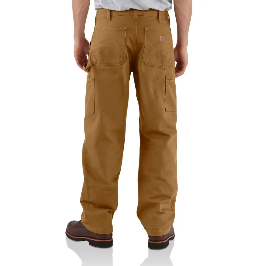 Carhartt B136 Ανδρικά φαρδιά, ίσια, πλυμένα παντελόνια ξυλουργού από καμβά με διπλά γόνατα