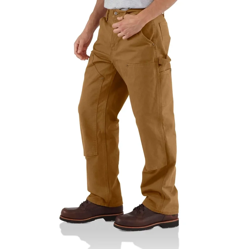Carhartt B136 Ανδρικά φαρδιά, ίσια, πλυμένα παντελόνια ξυλουργού από καμβά με διπλά γόνατα