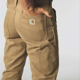 Carhartt B324 Ανδρικό παντελόνι εργασίας χαλαρής εφαρμογής με ίσια γραμμή από τβίλ