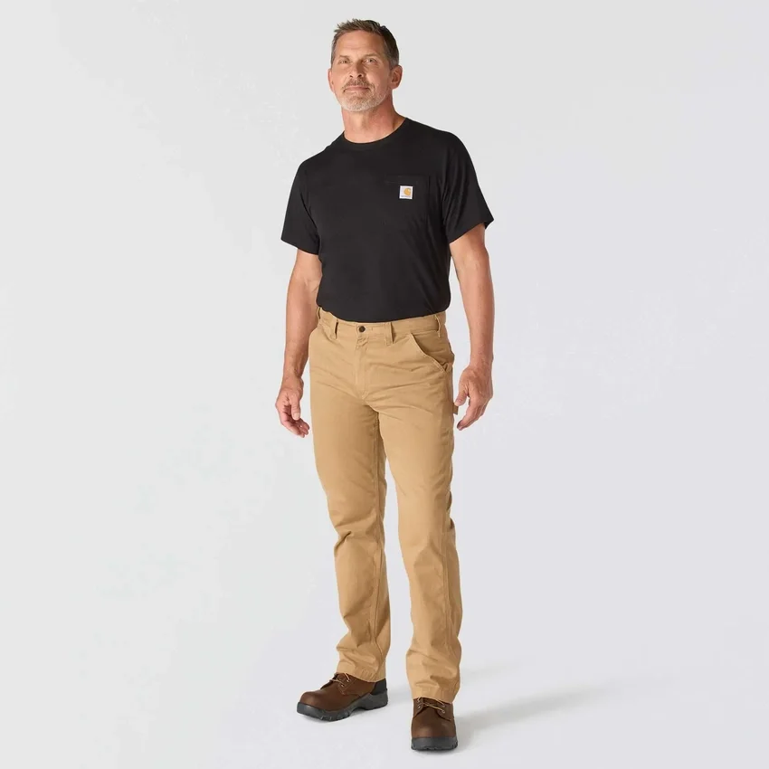 Carhartt B324 Ανδρικό παντελόνι εργασίας χαλαρής εφαρμογής με ίσια γραμμή από τβίλ