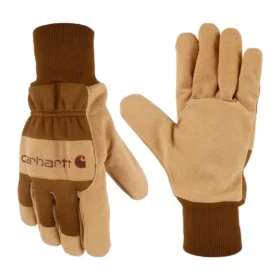 Γάντια με πλεκτό μανσέ από συνθετικό σουέτ