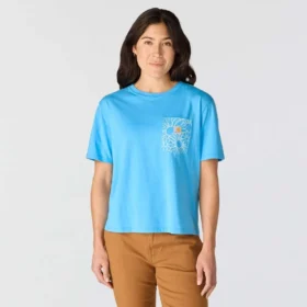 Γυναικείο ελαφρύ T-shirt Tencel με χαλαρή εφαρμογή και floral σχέδιο