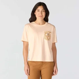 Γυναικείο ελαφρύ T-shirt Tencel με χαλαρή εφαρμογή και floral σχέδιο