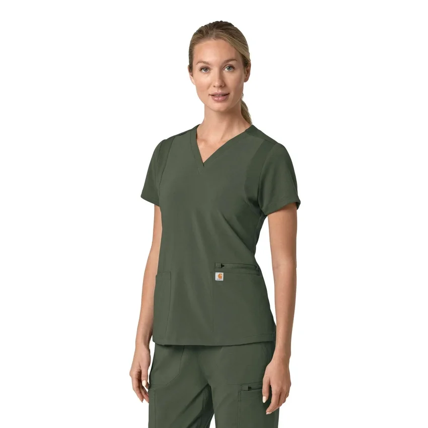 Γυναικείο μπλουζάκι εργασίας Force Cross-Flex με V-Neck και ελαστικά πάνελ