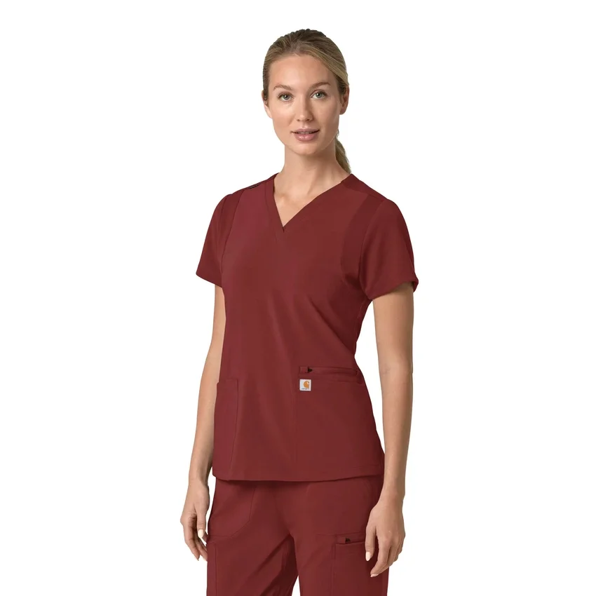 Γυναικείο μπλουζάκι εργασίας Force Cross-Flex με V-Neck και ελαστικά πάνελ