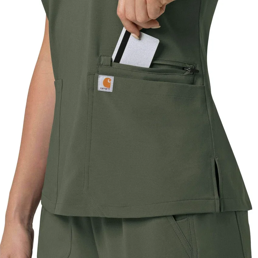 Γυναικείο μπλουζάκι εργασίας Force Cross-Flex με V-Neck και ελαστικά πάνελ