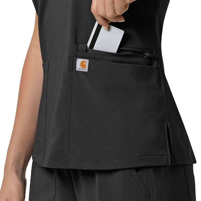 Γυναικείο μπλουζάκι εργασίας Force Cross-Flex με V-Neck και ελαστικά πάνελ
