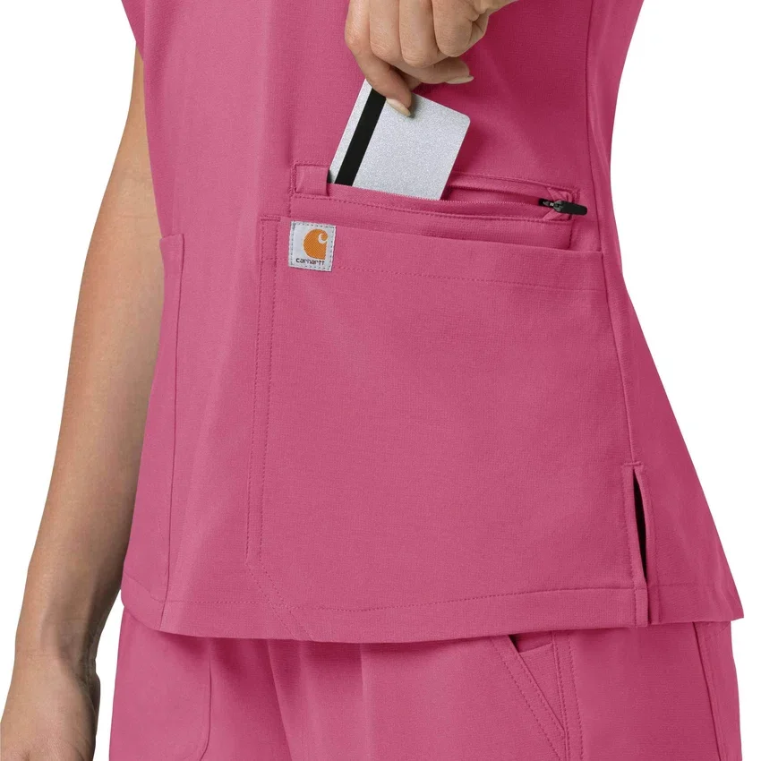 Γυναικείο μπλουζάκι εργασίας Force Cross-Flex με V-Neck και ελαστικά πάνελ