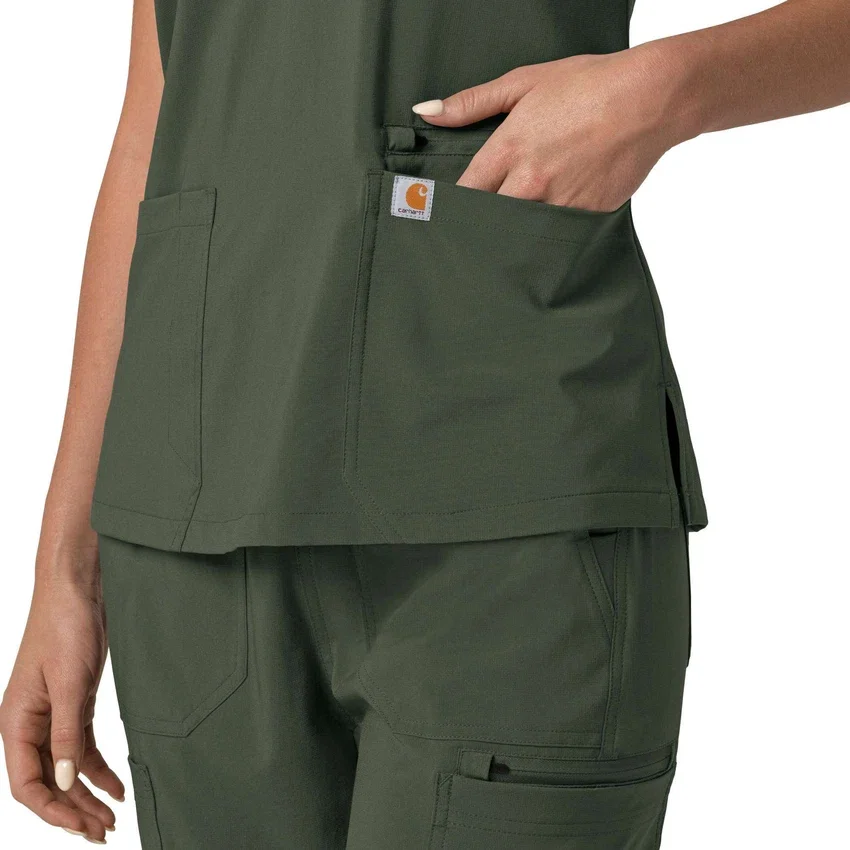 Γυναικείο μπλουζάκι εργασίας Force Cross-Flex με V-Neck και ελαστικά πάνελ