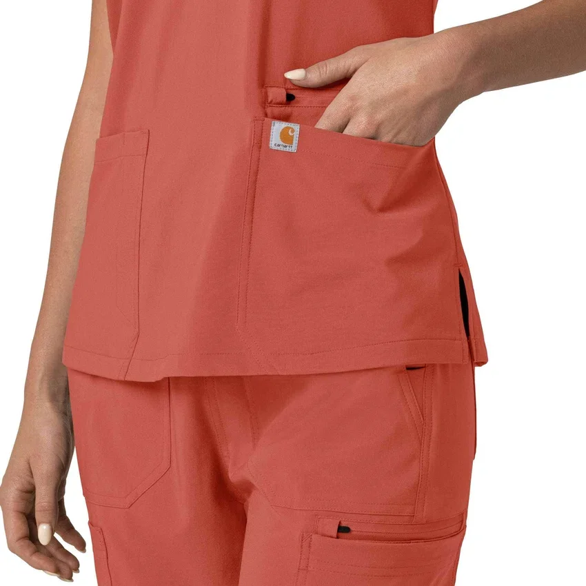Γυναικείο μπλουζάκι εργασίας Force Cross-Flex με V-Neck και ελαστικά πάνελ
