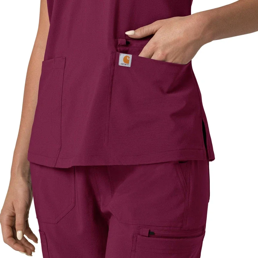 Γυναικείο μπλουζάκι εργασίας Force Cross-Flex με V-Neck και ελαστικά πάνελ