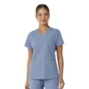 Γυναικείο μπλουζάκι εργασίας Force Essentials με V-neck και πλεκτά πάνελ