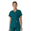 Γυναικείο μπλουζάκι εργασίας Force Essentials με V-neck και πλεκτά πάνελ