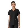 Γυναικείο μπλουζάκι εργασίας Force Essentials με V-neck και πλεκτά πάνελ