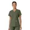 Γυναικείο μπλουζάκι εργασίας Force Essentials με V-neck και πλεκτά πάνελ