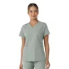 Γυναικείο μπλουζάκι εργασίας Force Essentials με V-neck και πλεκτά πάνελ