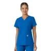 Γυναικείο μπλουζάκι εργασίας Force Essentials με V-neck και πλεκτά πάνελ