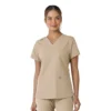 Γυναικείο μπλουζάκι εργασίας Force Essentials με V-neck και πλεκτά πάνελ