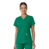 Γυναικείο μπλουζάκι εργασίας Force Essentials με V-neck και πλεκτά πάνελ