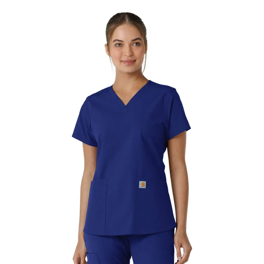 Γυναικείο μπλουζάκι εργασίας Force Essentials με V-neck και πλεκτά πάνελ